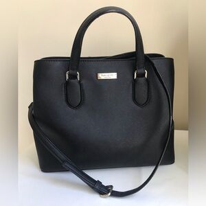 Kate Spade Evangelie Black Saffiano Genuine Leather Crossbody Handbag Purse